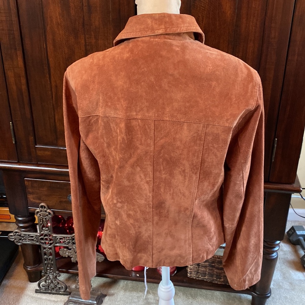 Express Suede Jacket Size Medium Rust Color - image 2